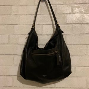 🌸Fossil Black Leather Shoulder Bag
